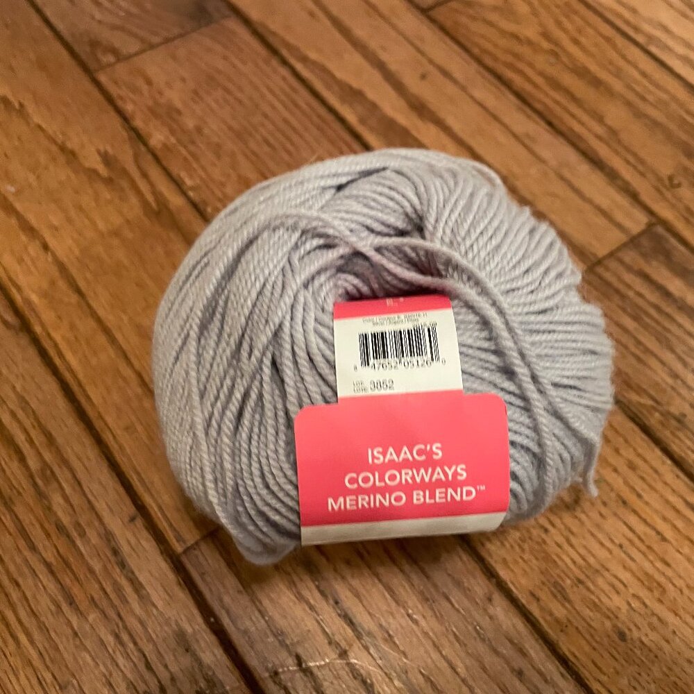 1 Ball Isaac Mizrahi Craft Wool Blend Yarn - Color Silver - 213 yds.